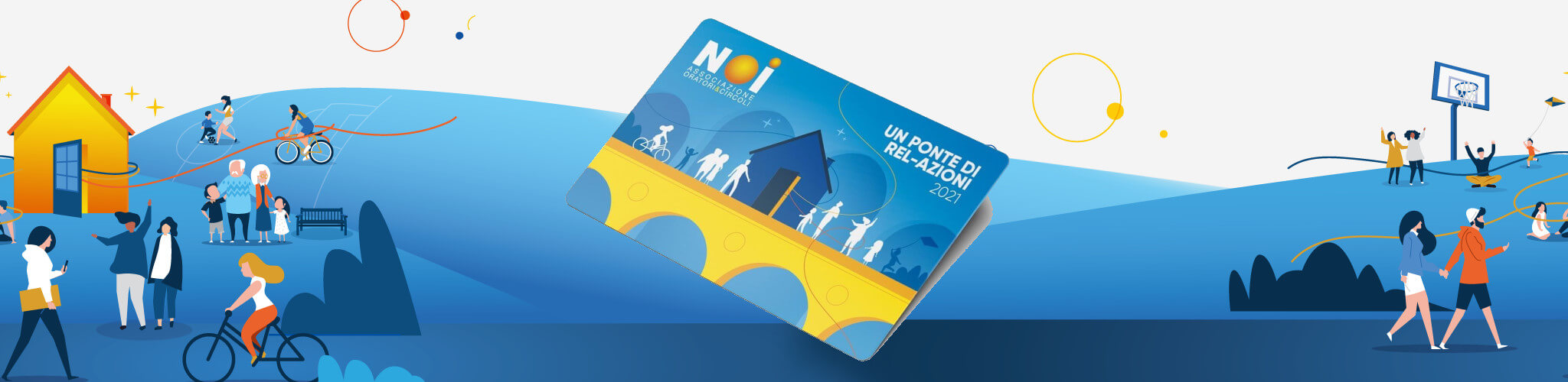 Facciata della tessera NOI 2021 con il disegno del tema dell'anno