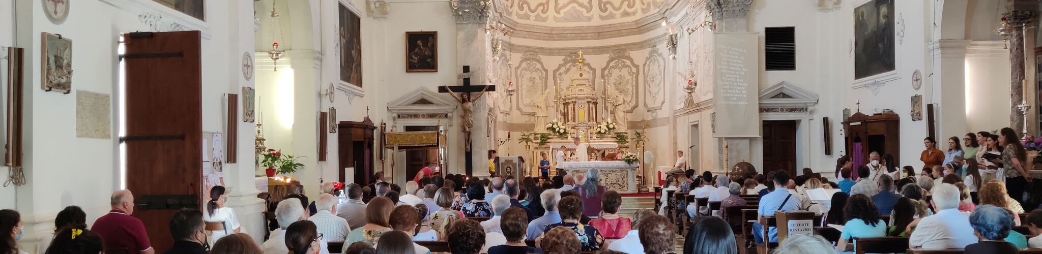 Momento della celebrazione del corpus domini a Loreggia del 19 giugno 2022